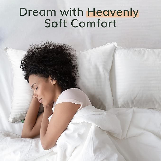 Fern and Willow Premium Bed Pillows - Set of 2, 26"x20" - Luxurious Ultra-Soft Cooling Pillow - Hotel Quality, Down Alternative Fill, Medium Firm Support for Side, Back & Stomach Sleepers