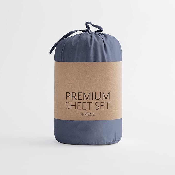 Linen Market Brushed Microfiber Twin XL Sheet Set 3 Piece – Oeko-TEX Certified Ultra Soft & Wrinkle-Free - 16" Deep Pocket Sheets - Easy Care Twin XL Size - Navy