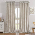 SMILETIME Ivory White Crushed Velvet Curtains 52x84inch Rod Pocket Luxurious Thermal Insulated Soundproof Drapes Soft and Durable Light-Filtering Window Treatments for Living Room Bedroom, 2 Panels