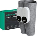 RejuvaFlow 3-in1 Leg Massager - The Official - Triple Method Calf Massager - Adjustable Calf Massager for Everyday Comfort & Relaxation - Dual Pack