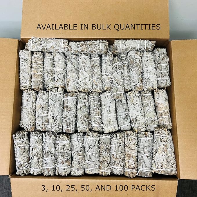 MECKA White Sage Smudge Sticks (3 Pack) | Bulk Wholesale Premium Sage Bundles | Burn for Smudging & Cleansing Negative Energy from House/Office, Stress Relief | Sustainably Grown