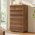 Tall Dresser for Bedroom, 52.8" Tall Dresser with 7 Drawers, Wood Dressers & Chests of Drawers, Accent Upright Drawer Organizers for Closet, Hallway