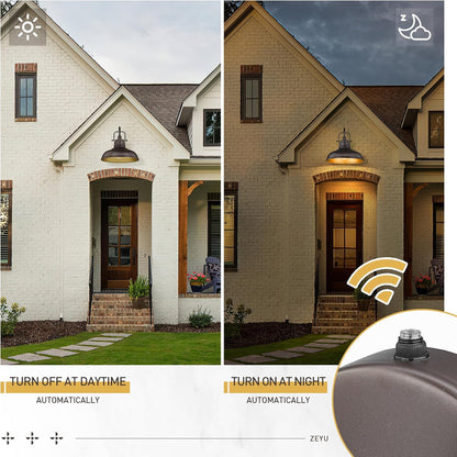 zeyu 18 Inch Vintage Gooseneck Wall Light Fixture, Outdoor Dusk to Dawn Barn Light, Farmhouse Wall Sconce Light for Garden Garage, Oil Rubbed Bronze Finish, 016-1BL-PC ORB