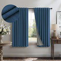Navy Blue Short Blackout Curtains 54 Inch Length 2 Panels for Bedroom Men Room Decor Darkening Linen Textured Insulated Curtains for Living Room Bathroom Window Dark Navy Midnight Blue Wide 52x54 Long