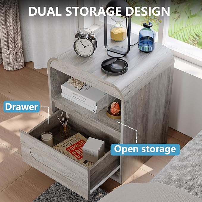 9 Drawer Dresser and Nightstand Sets for Bedroom, 3 Piece Bedroom Set, Wood 9 Drawer Dresser & Night Stand Set of 2, Large Chest of Drawers Modern Storage Cabinet Bedroom Furniture Set, Grey