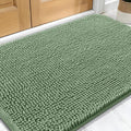 OLANLY Dog Door Mat for Muddy Paws 30x20, Absorbs Moisture and Dirt, Absorbent Non-Slip Washable Doormat, Quick Dry Chenille Mud Mat, Entry Indoor Entryway Carpet for Inside Floor, Olive Green