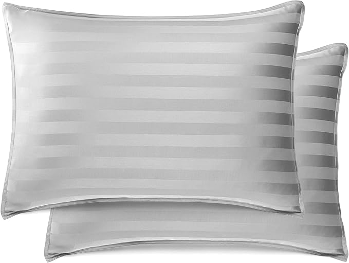Pure Bamboo Full Sheets, Genuine 100% Organic Viscose Derived from Bamboo Bed Sheet Set, Luxuriously Soft & Cooling, Double Stitching, 2 Year Quality Promise (Full, Jacquard Silver)
