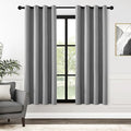 ChrisDowa 100% Blackout Grey Solid Curtains 72 Inches Long 2 Panels for Bedroom Living Room,Farmhouse Room Darkening Thermal Insulated Soundproof Grommet Top Window Treatment Drapes,52x72