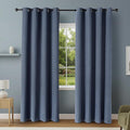 Amazon Basics 100% Blackout Curtains with Grommets, 2 Panels, 52 x 96 Inches, Navy