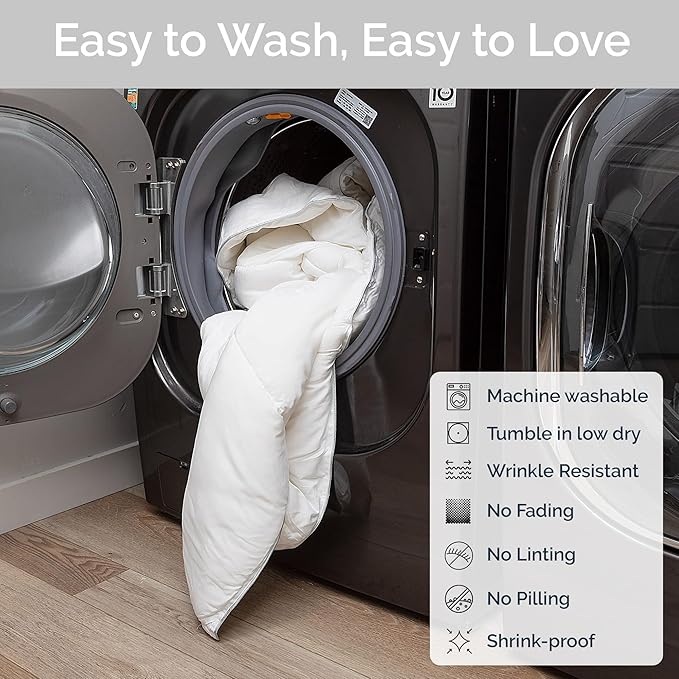100% Viscose Derived from Bamboo Comforter, Cooling Comforter, Duvet Insert, Breathable, Extra Fluffy, Lightweight Comforters, Queen Size