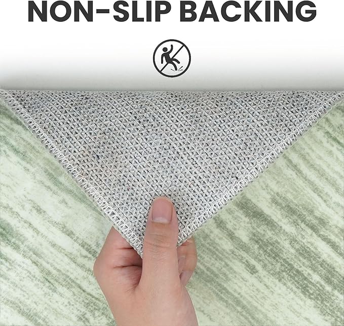 5x7 Modern Abstract Area Rug for Bedroom, Lime Green Large Super Soft Washable Rug with Non-Slip, Non-Shedding Rugs for Living Room, Indoor Door Mat for Home Décor