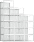 Pinkpum 15 Pack X-Large Shoe Storage Boxes Fit US Size 11, Shoe Organizer for Closet Clear Plastic Stackable Shoe Dispaly Case Holder Bins, Sneaker Storage for Sneakerheads White for Home and Family