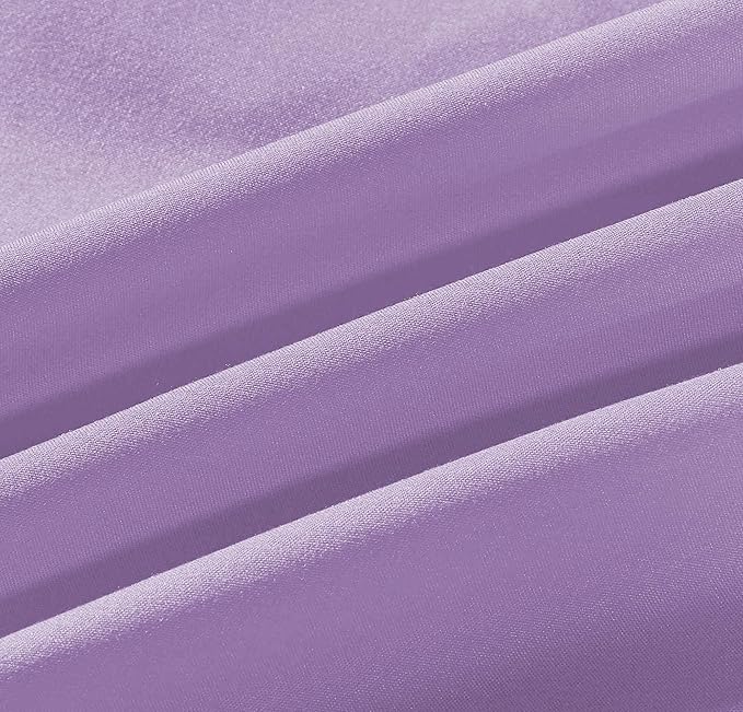 Sheets & Beyond Wrap Around Solid Microfiber Luxury Hotel Quality Fabric Bedroom Gathered Ruffled Bedding Bed Skirt 14 Inch Drop (Full, Lavender)