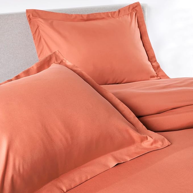 PeachSkinSheets 1500tc Level of Softness Soft Cooling Duvet Cover Set | Queen/Full Size - Pumpkin Spice