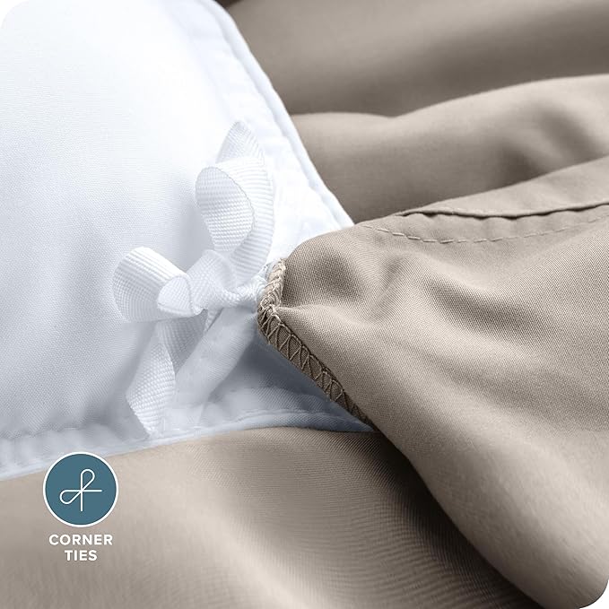 Bare Home Bedding Duvet Cover King Size - Premium 1800 Super Soft Collection - Lightweight, Cooling - Soft Breathable Bedding Duvet Cover (King, Khaki)