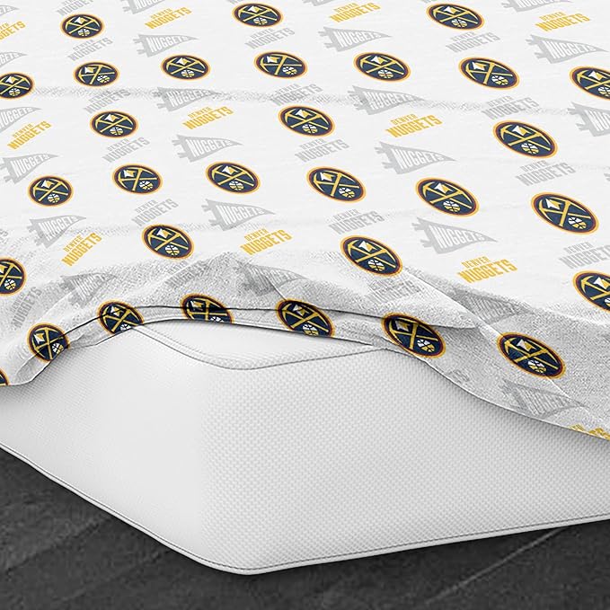 Northwest Officially Licensed Denver Nuggets NBA Full Size Sheet Set – Soft Team Logo Bedding for Dorms, Bedrooms, Fan Caves & Game Day Style