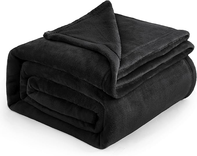 Bedsure GentleSoft Fleece Bed Blankets Large Size Black - Soft Lightweight Fuzzy Cozy Luxury Oversized King Blanket Microfiber, Room Home Decor Gifts for Women and Men, 120x120 inches