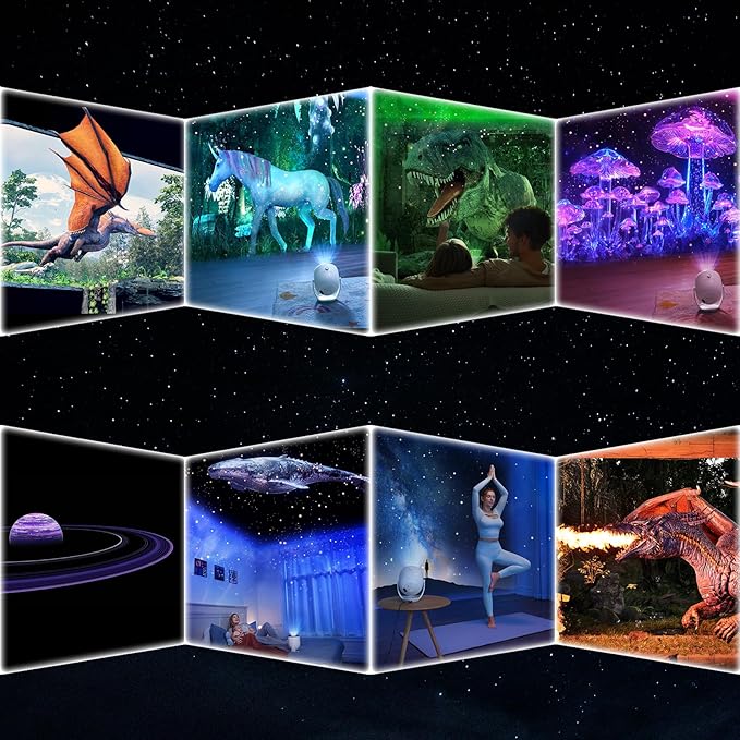 3D Galaxy Projector Star Projector, Planetarium Projector Night Light with Bluetooth Speaker for Bedroom Decor, 90 Dynamic Scenes, Relaxing Ambience & Ceiling Stars for Christmas Gifts,New Year Gift