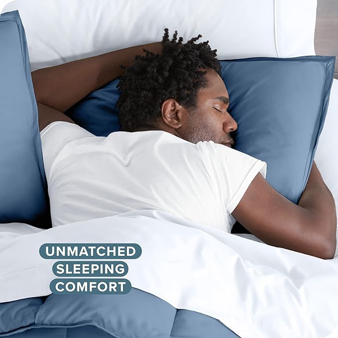 Bare Home Bedding Duvet Cover Extra Long Size - Premium 1800 Super Soft - Lightweight, Cooling Duvet Cover - Soft Breathable Bedding (Twin/Twin XL, Coronet Blue)