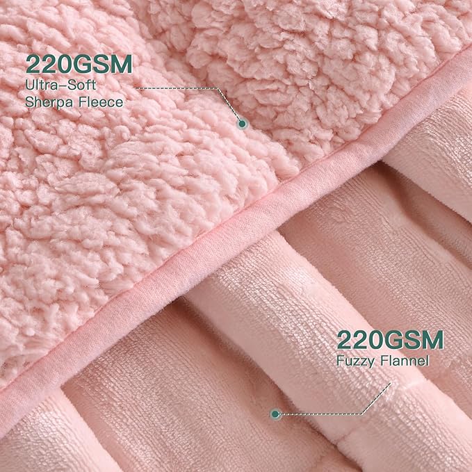 Lofus Weighted Blanket for Adults(15 lbs, 60" x 80"), Queen Size Heavy Blanket Machine Washable, Soft Weighted Blankets for Stress Relief and Sleep Promotion-Pink