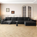 136" Sectional Couches for Living Room Modern Modular Sofa with L-Shape Couchs Upholstered Boneless Couch Deep Seat Sectional Couch with Chaise (Black, Right Facing Chaise+3Seaters)