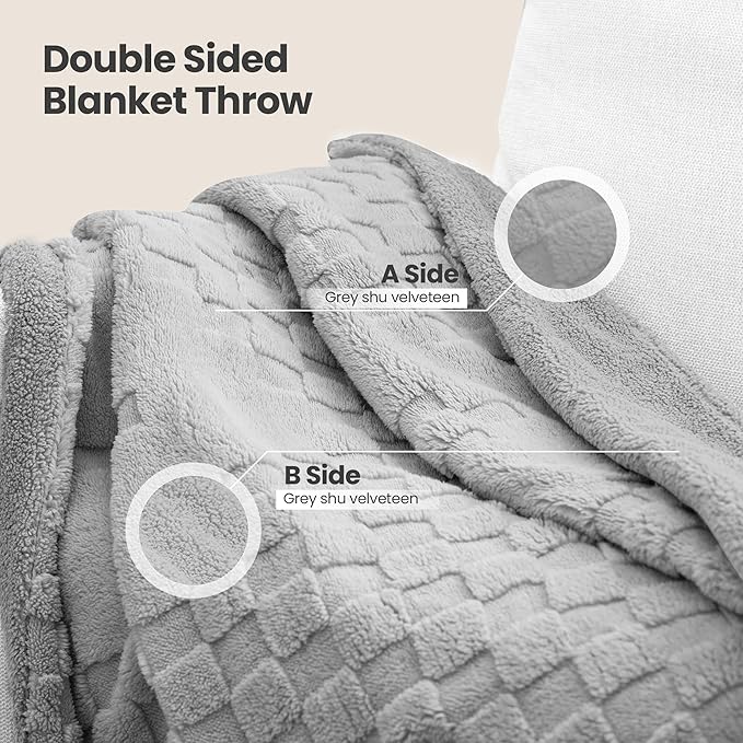 Heated Blanket 50x60 Inch Electric Blanket Throw Blanket with 6 Heat Settings and 1-4H Auto Off Timer, Machine Washable Soft Flannel Fleece for Couches, Beds Office (Grey)