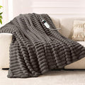 Heated Blanket Electric Throw 50″x60 ″Inch - Thick Striped Flannel Electric Blanket,10 Heating Levels, 1-12 Hours Auto Off, Fast Heating Heating Blanket with Overheat Protection.