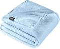 Bare Home Fleece Blanket - Throw Extra Long - Ultra-Soft Lightweight for Bed, Sofa, and Couch - Luxury Microplush - Cozy Warm Blanket (Throw XL, Light Blue)