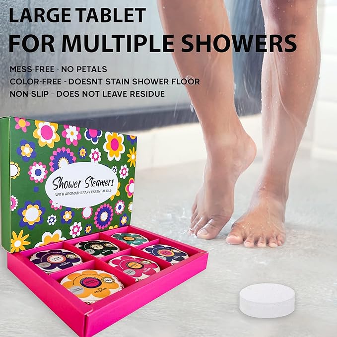 Shower Steamers for Women Gift Set – 24 Pack (4 Boxes of 6), Aromatherapy Shower Bombs w/Essential Oils, Relaxing Shower Melts, Perfect Spa Gift for Christmas, Stocking Stuffers for Women, Men, Teens
