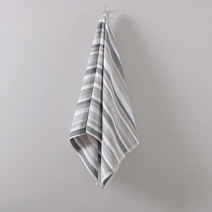 Tommy Bahama - Bath Towels, 100% Highly Absorbent Yarn Dyed Cotton, Low-Linting & Fade-Resistant, Medium Weight Towel Set (Ocean Bay Grey, 3 Piece)