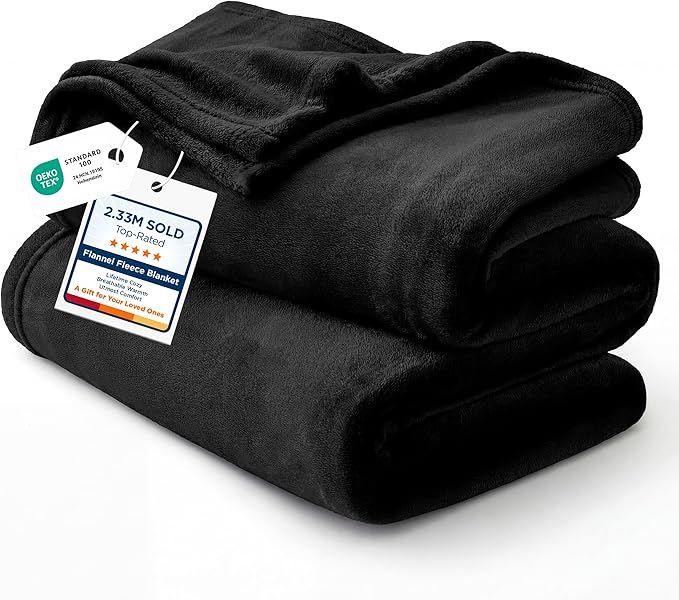 Bedsure GentleSoft Fleece Blankets King Size Black - Bed Blanket Soft Lightweight Plush Cozy Fuzzy Luxury Microfiber, 108x90 inches