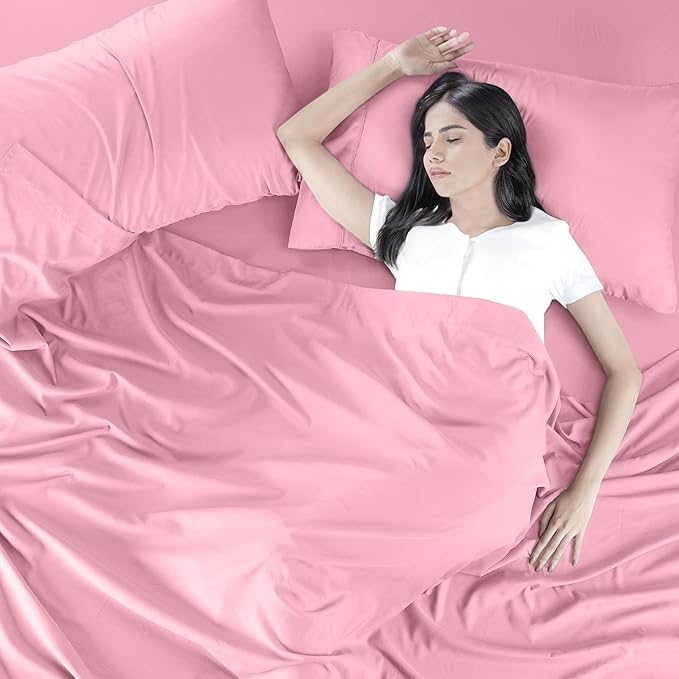 Utopia Bedding King Bed Sheets Set - 4 Piece Bedding - Brushed Microfiber - Shrinkage and Fade Resistant - Easy Care (Crystal Pink)