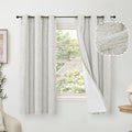 Linen Blackout Curtains for Bedroom Narrow Window, Thermal Insulated Complete Light Blocking Privacy Soundproof Small Curtains for Basement, Each 38 Inch Wide 63 Inch Length 2 Panels, Light Grey