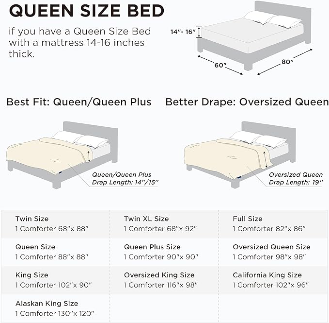 Bedsure Comforter Duvet Insert - Quilted Comforters Queen Size, All Season Duvet, GentleSoft Down Alternative Bedding, with 8 Tabs, Gifts for Women/Men, Light Spa Blue, Queen 88 x 88 Inches