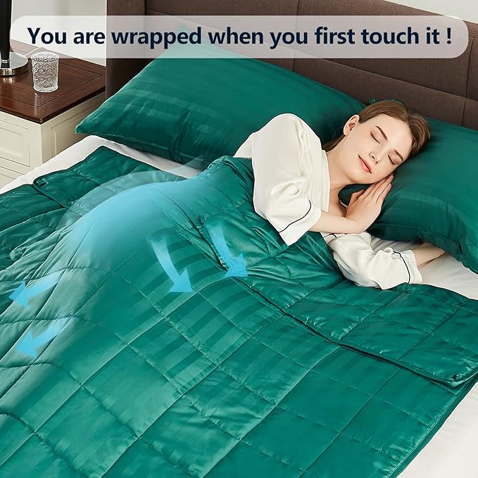 Weighted Blanket Queen/King Size (80"x87" 25lbs),Ultra Soft and Cozy Cooling Weighted Blanket for Adult,Heavy Blanket with Machine Washable Soft Blanket, Green
