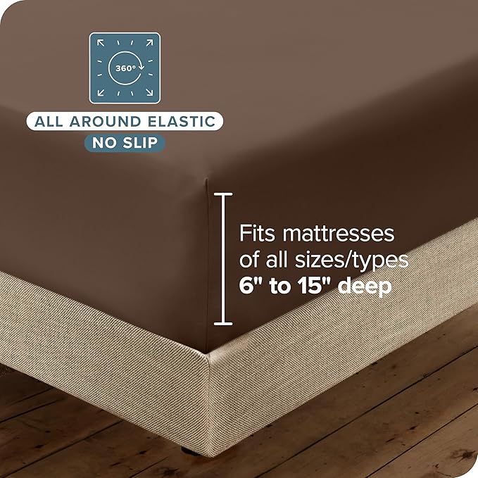 Bare Home King Sheet Set - 6 Piece Set - Hotel Luxury Bed Sheets - Ultra Soft - Deep Pockets - Easy Fit - Cooling & Breathable Sheets - Wrinkle Resistant - Cozy - Cocoa - King Sheets - 6 PC