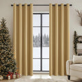 ChrisDowa 100% Blackout Mustard Yellow Solid Curtains 84 Inches Long 2 Panels for Bedroom Living Room,Farmhouse Room Darkening Thermal Insulated Soundproof Grommet Top Window Treatment Drapes,52x84