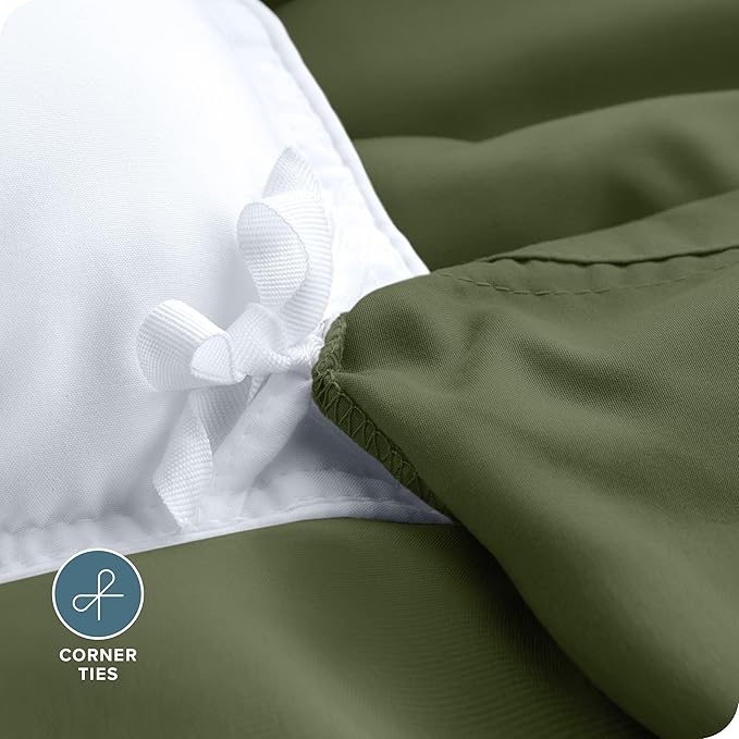 Bare Home Bedding Duvet Cover King Size - Premium 1800 Super Soft Collection - Lightweight, Cooling - Soft Breathable Bedding Duvet Cover (King, Cypress)