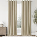 ChrisDowa 100% Blackout Tan Solid Curtains 102 Inches Long 2 Panels for Bedroom Living Room,Farmhouse Room Darkening Thermal Insulated Soundproof Grommet Top Window Treatment Drapes,52x102
