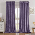 SMILETIME Lilac Purple Crushed Velvet Curtains 52x108inch Rod Pocket Luxurious Thermal Insulated Soundproof Drapes Soft and Durable Light-Filtering Window Treatments for Living Room Bedroom, 2 Panels