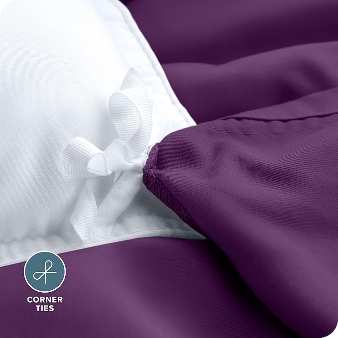 Bare Home Bedding Duvet Cover Extra Long Size - Premium 1800 Super Soft Collection - Lightweight, Cooling Duvet Cover - Soft Breathable Bedding (Twin/Twin XL, Plum)