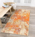 Lahome Modern Abstract Runner Rug - 2x4.3 Washable Kitchen Soft Laundry Room Rugs Bathroom Mat, Contemporary Non Slip Indoor Throw for Entryway Living Room, Yellow/Gold/Cream 2' x 4.3'