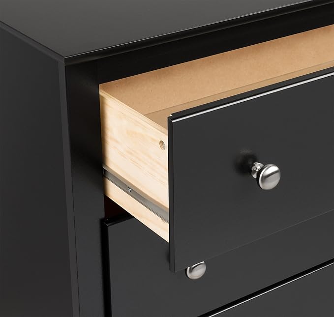 Prepac Sonoma 6 Drawer Dresser for Bedroom, Tall Chest of Drawers, Bedroom Furniture, Clothes Storage and Organizer, 19" D x 23.25" W x 52.75" H, Black
