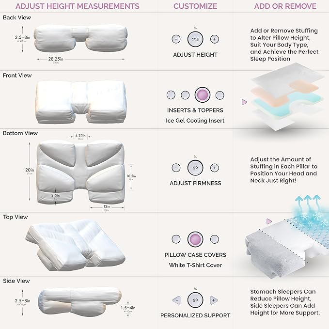 Wife Pillow the Side Sleeper Pillow with Arm Hole for Shoulder Pain - Arm Tunnel Pillow for Side Sleepers, Shoulder Relief & Neck Support Comfort Sleep Pillow for Adults - Down Goose Feather/FiberFill