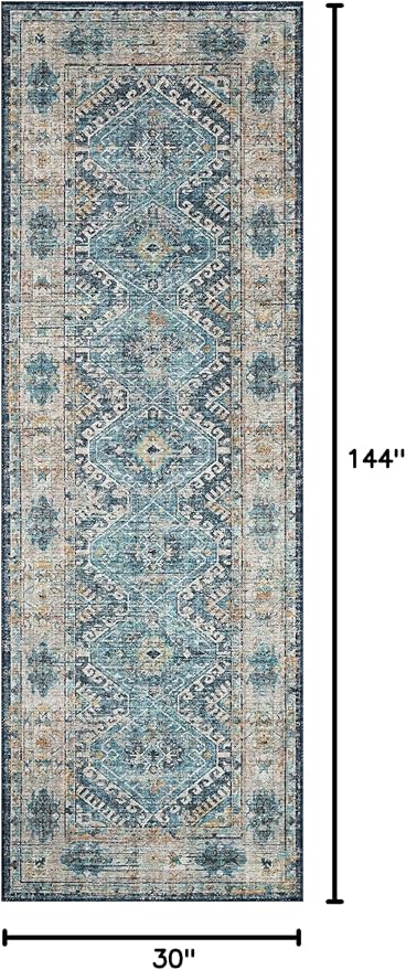 Loloi Skye Collection SKY-03 Denim/Natural 2'-6" x 12'-0" Runner Rug