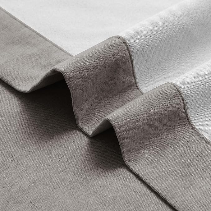 Macochico Thermal Blackout Chenille Curtains 100% Blackout Window Draperies for Living Room Bedroom Auditorium Banquet Hotel Stone Grey Curtains with Tieback Classic Home Decor 72" Wx102 L 1 Panel