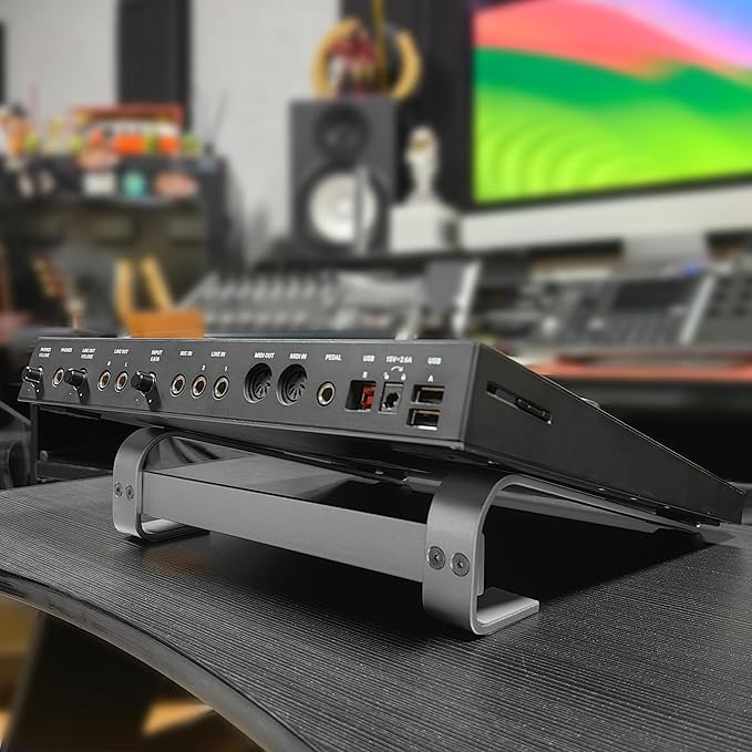 Aluminum Drum Controller Stand Portable Cooling Stand Compatible with NI Maschine Plus MK3/Ableton Push 3 (Silver)