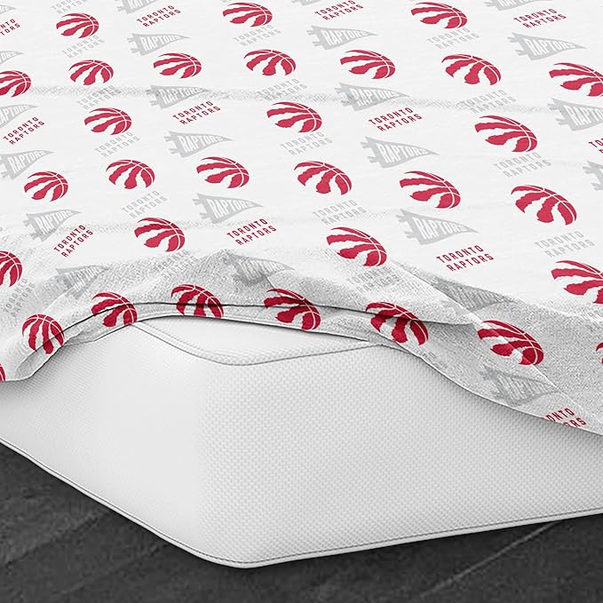 Northwest Officially Licensed Toronto Raptors NBA Twin Size Sheet Set – Soft Team Logo Bedding for Dorms, Bedrooms, Fan Caves & Game Day Style