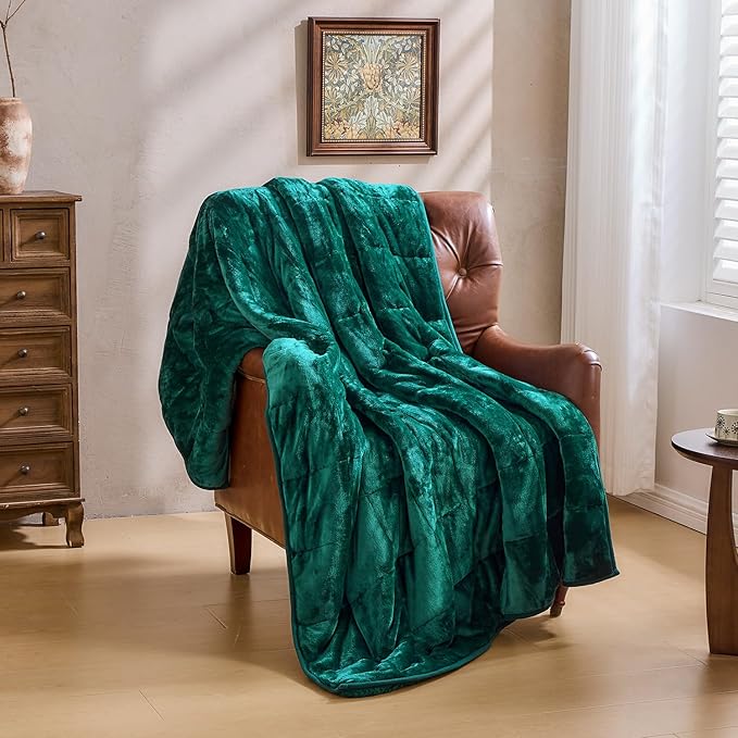 Super Fuzzy Soft Sherpa Fleece Weighted Blanket, 15 lbs Dual Sided Fluffy Heavy Weighted Blankets for Adults - No Bunching with Double Layers of Soft Inner Lining (60"x 80", 15 Pounds)