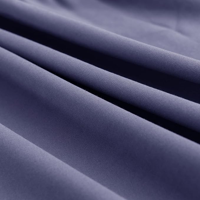 TSUTOMI Bed Skirt Queen Size Ruffled Bed Skirt with Split Corners, 14 Inch Drop Dust Ruffle Bed Skirts with Platform, Gathered Style, 100% Microfiber, Navy Blue